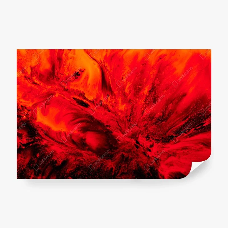 Fotomural estallido rubí: composición abstracta en rojo intenso – Pixers®