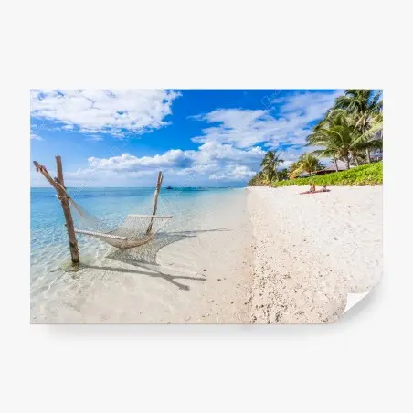 Fotomural hamaca sobre el mar en playa tropical – Pixers®