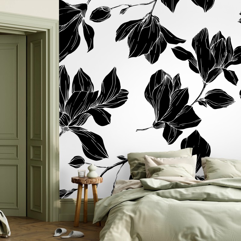 Fotomural decoración floral en blanco y negro – Pixers® Fotomural decoración floral en blanco y negro – Pixers®