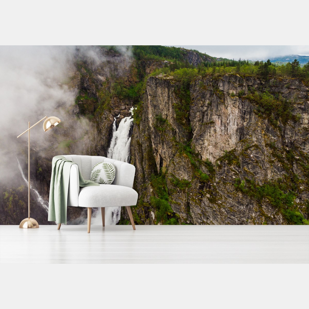 Fotomural cascada Vøringsfossen en Mabodalen, Noruega – Pixers®