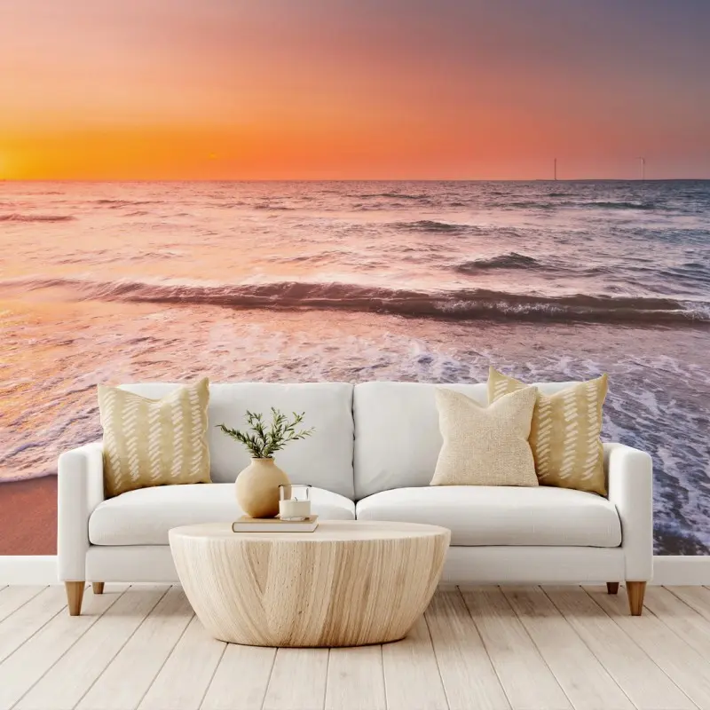 Fotomural puesta de sol en Zeeland, calma marina para decorar