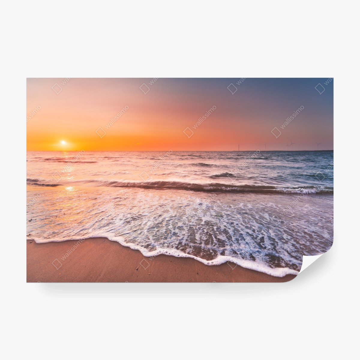 Fotomural puesta de sol en Zeeland, calma marina para decorar – Pixers®