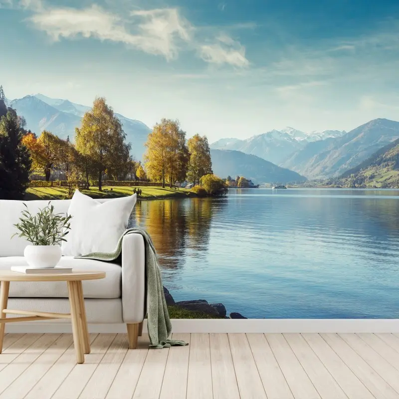 Fotomural paisaje de lago alpino en Zell am See, Austria
