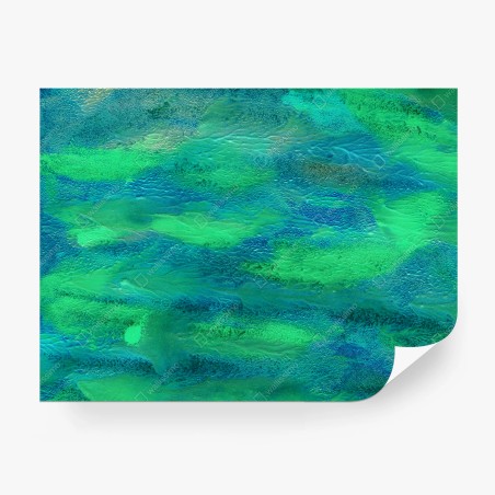 Fotomural paisaje abstracto en tonos verdes y azules – Pixers®