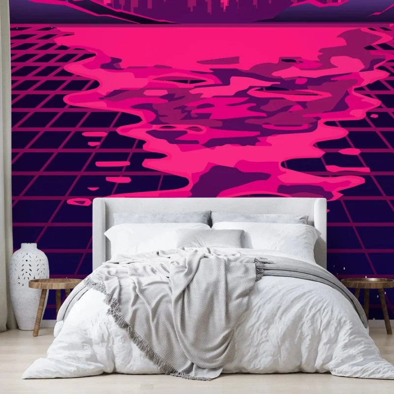 Fotomural atardecer synthwave en neón – Pixers® Fotomural atardecer synthwave en neón – Pixers®