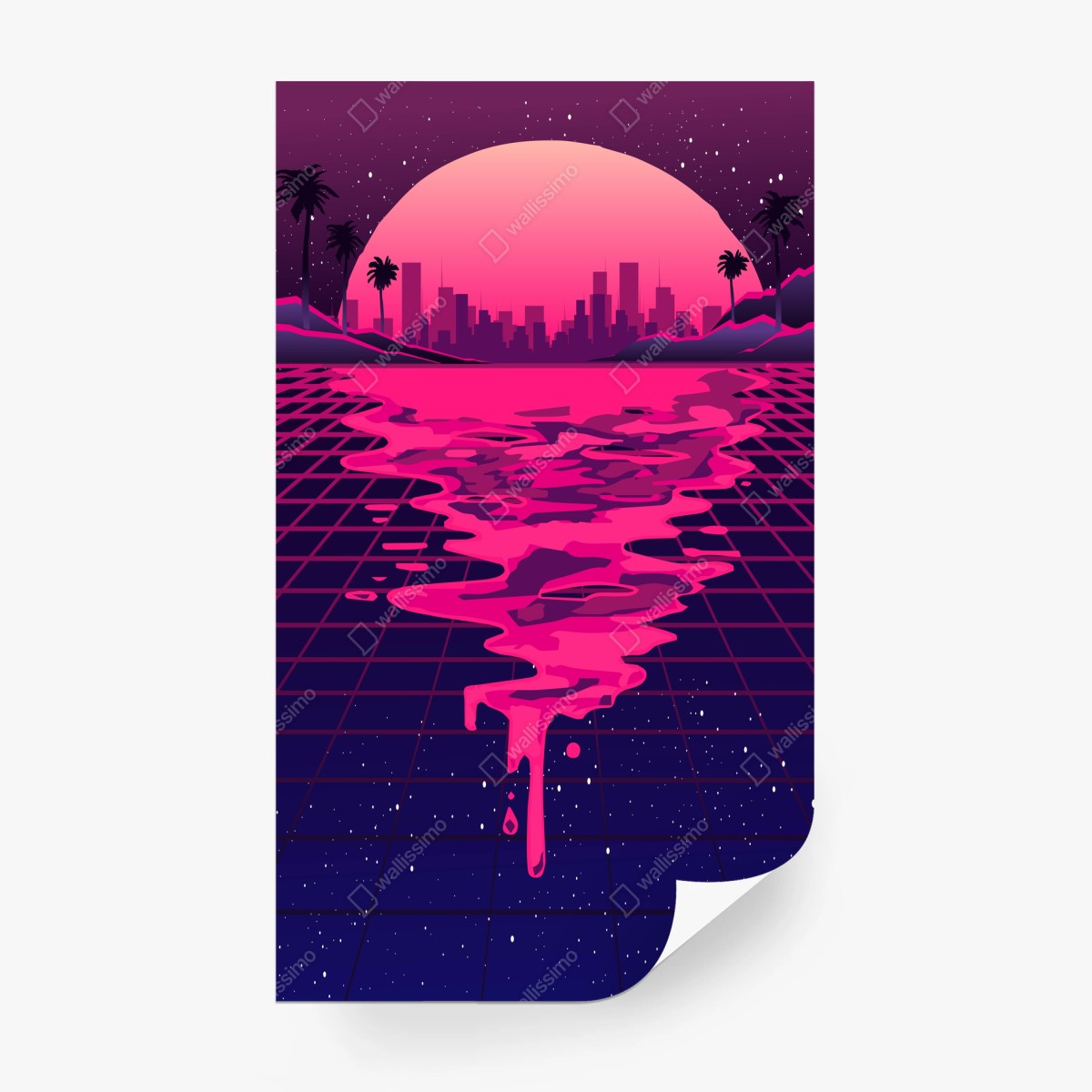 Fotomural atardecer synthwave en neón – Pixers® Fotomural atardecer synthwave en neón – Pixers®