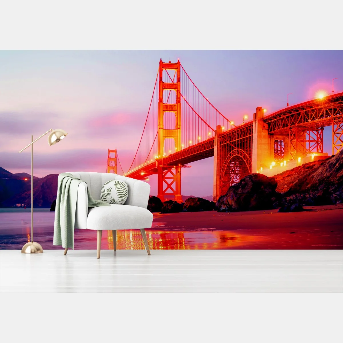 Fotomural puesta de sol en el puente Golden Gate – Pixers® Fotomural puesta de sol en el puente Golden Gate – Pixers®