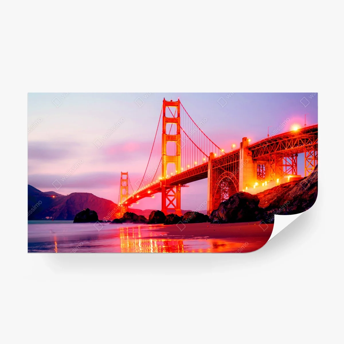 Fotomural puesta de sol en el puente Golden Gate – Pixers® Fotomural puesta de sol en el puente Golden Gate – Pixers®