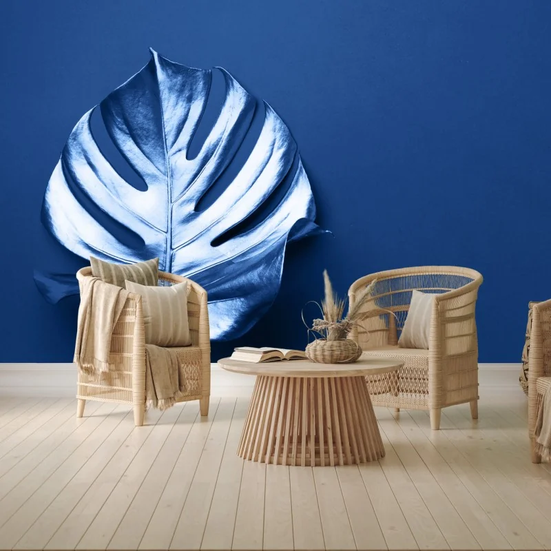 Fotomural hoja de monstera metálica sobre fondo azul – Pixers® Fotomural hoja de monstera metálica sobre fondo azul – Pixers®