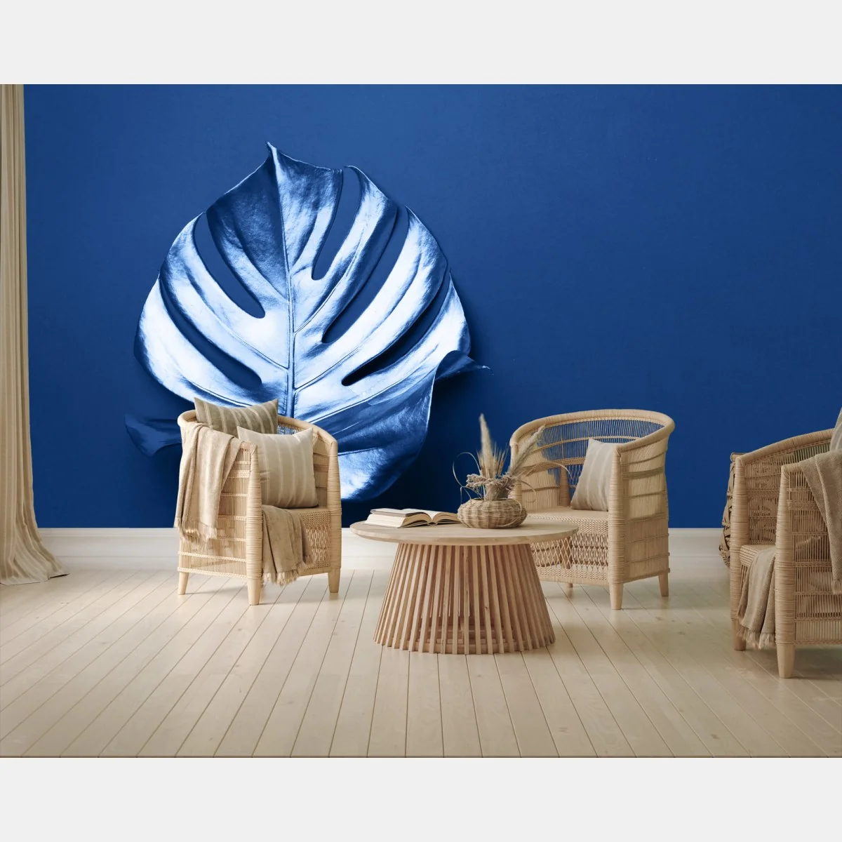 Fotomural hoja de monstera metálica sobre fondo azul – Pixers® Fotomural hoja de monstera metálica sobre fondo azul – Pixers®