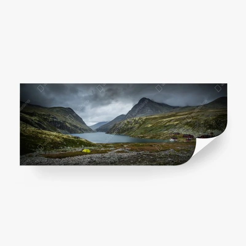 Fotomural refugio otoñal en Rondane, Noruega – Pixers®