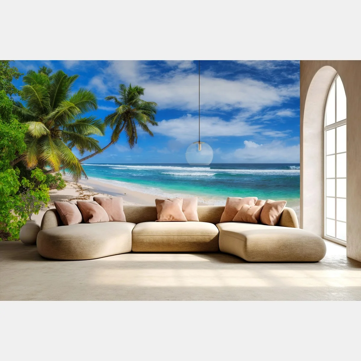 Fotomural escena tropical junto al mar con palmeras – Pixers® Fotomural escena tropical junto al mar con palmeras – Pixers®