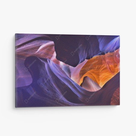 Cuadro en lienzo paisaje abstracto del cañón Antelope en naranja y violeta – Pixers®