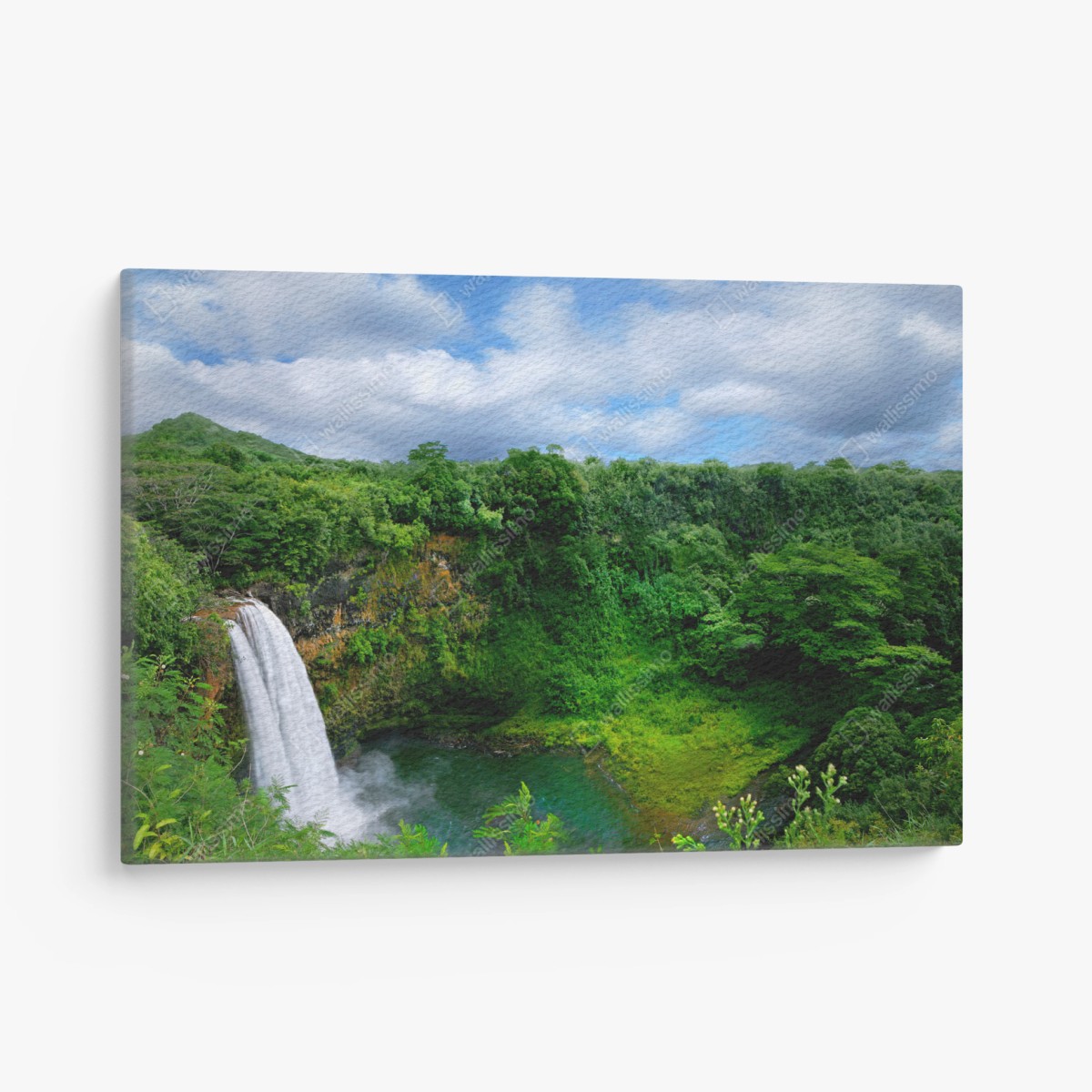 Cuadro en lienzo paisaje tropical de Hawái con cascada – Pixers® Cuadro en lienzo paisaje tropical de Hawái con cascada – Pixers®