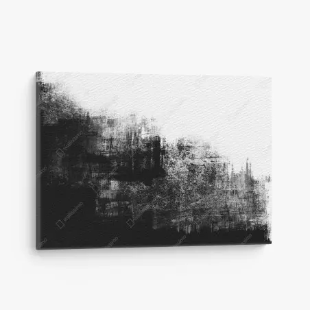 Cuadro en lienzo textura abstracta en blanco y negro con efecto grunge – Pixers®