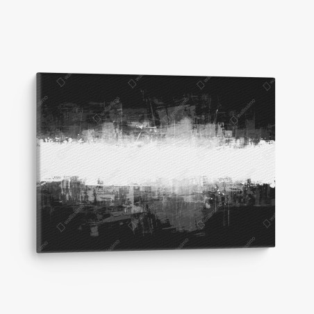 Cuadro en lienzo franja abstracta en blanco y negro – Pixers®