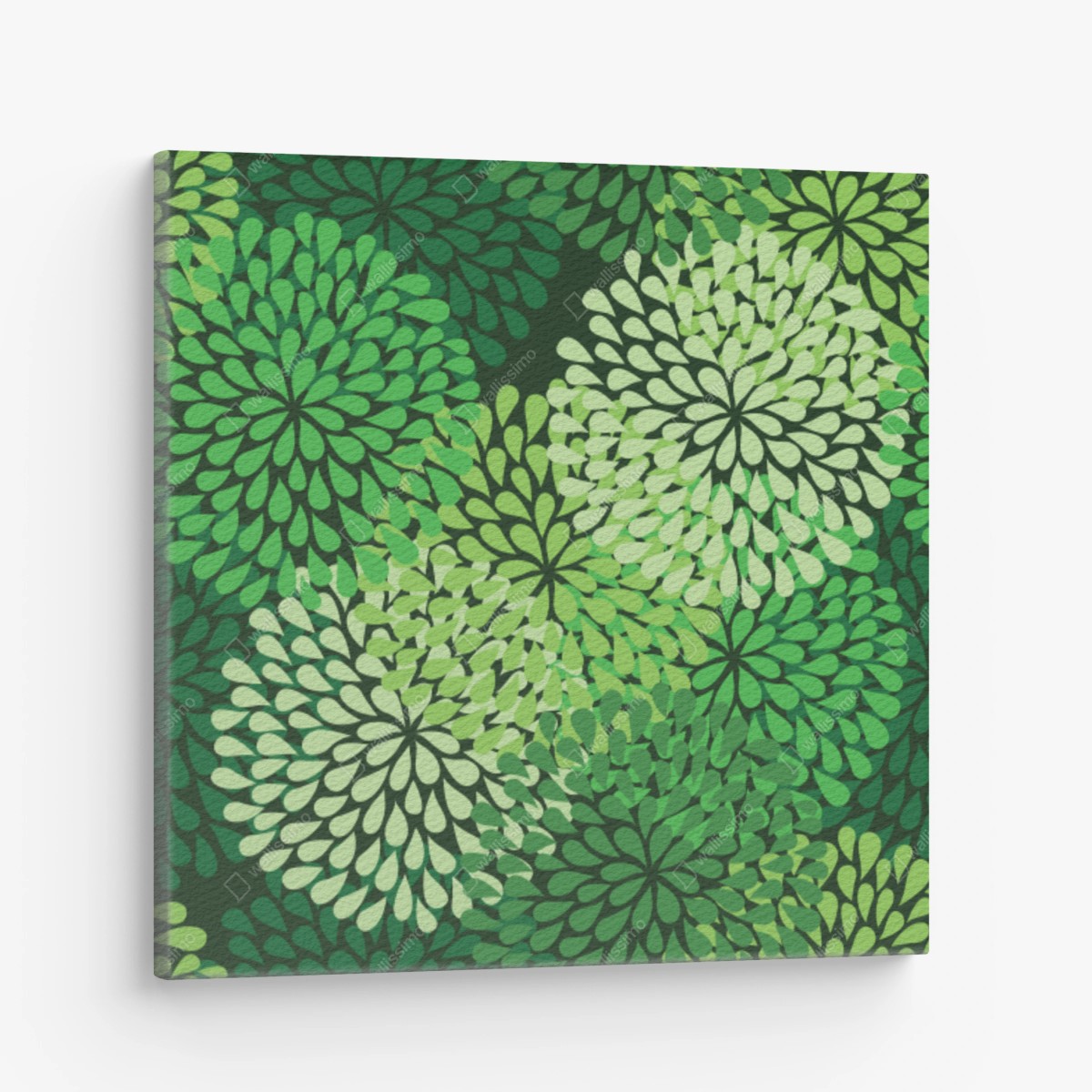 Cuadro en lienzo flores abstractas en tonos verdes – Pixers®
