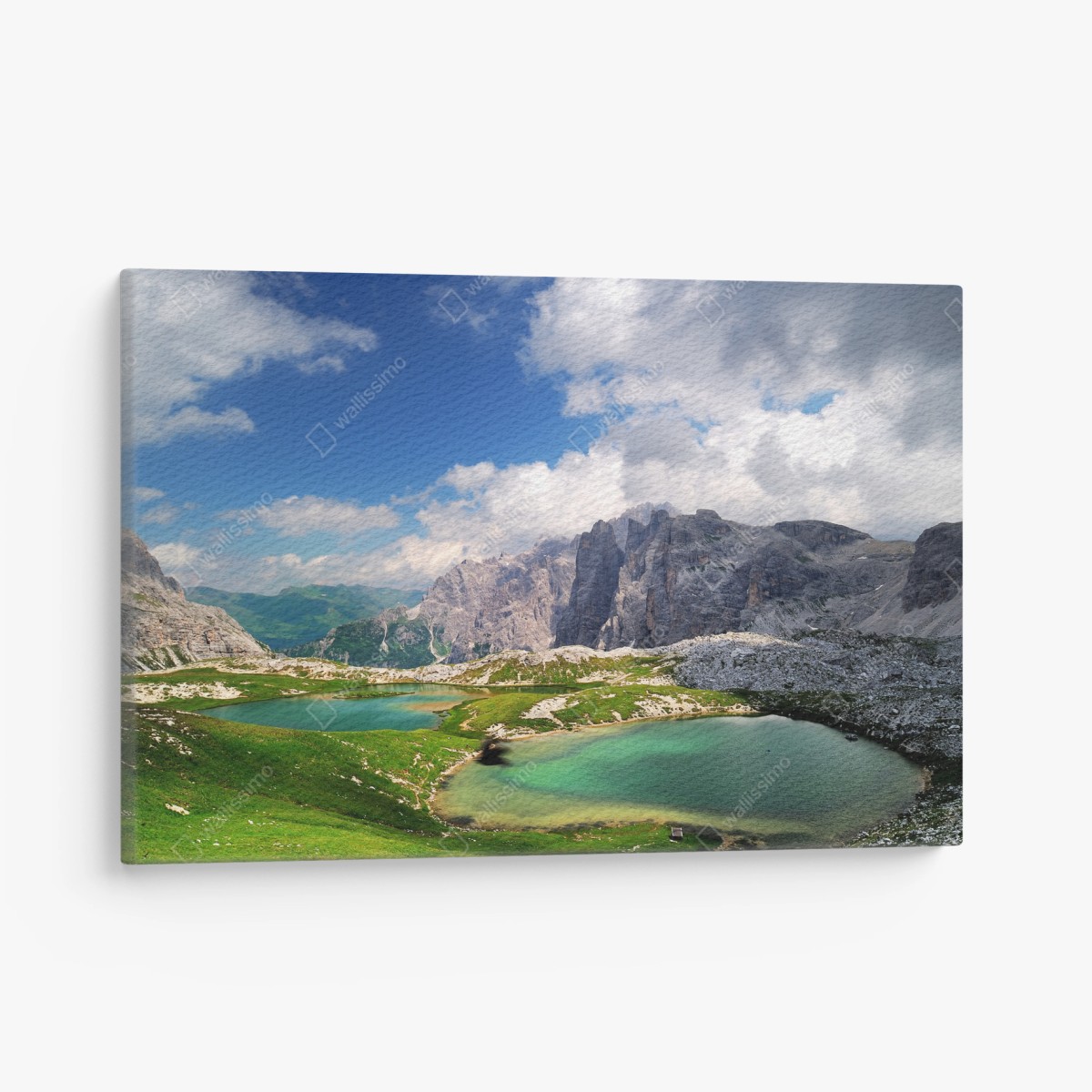 Cuadro en lienzo panorama de lagos alpinos y montañas rocosas – Pixers®