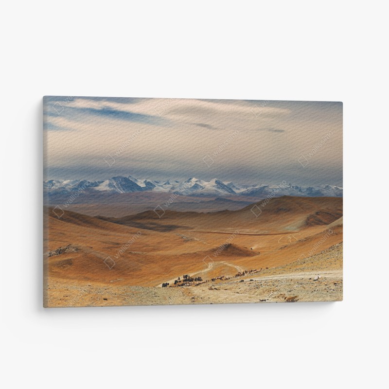 Cuadro en lienzo ruta nómada en Mongolia occidental