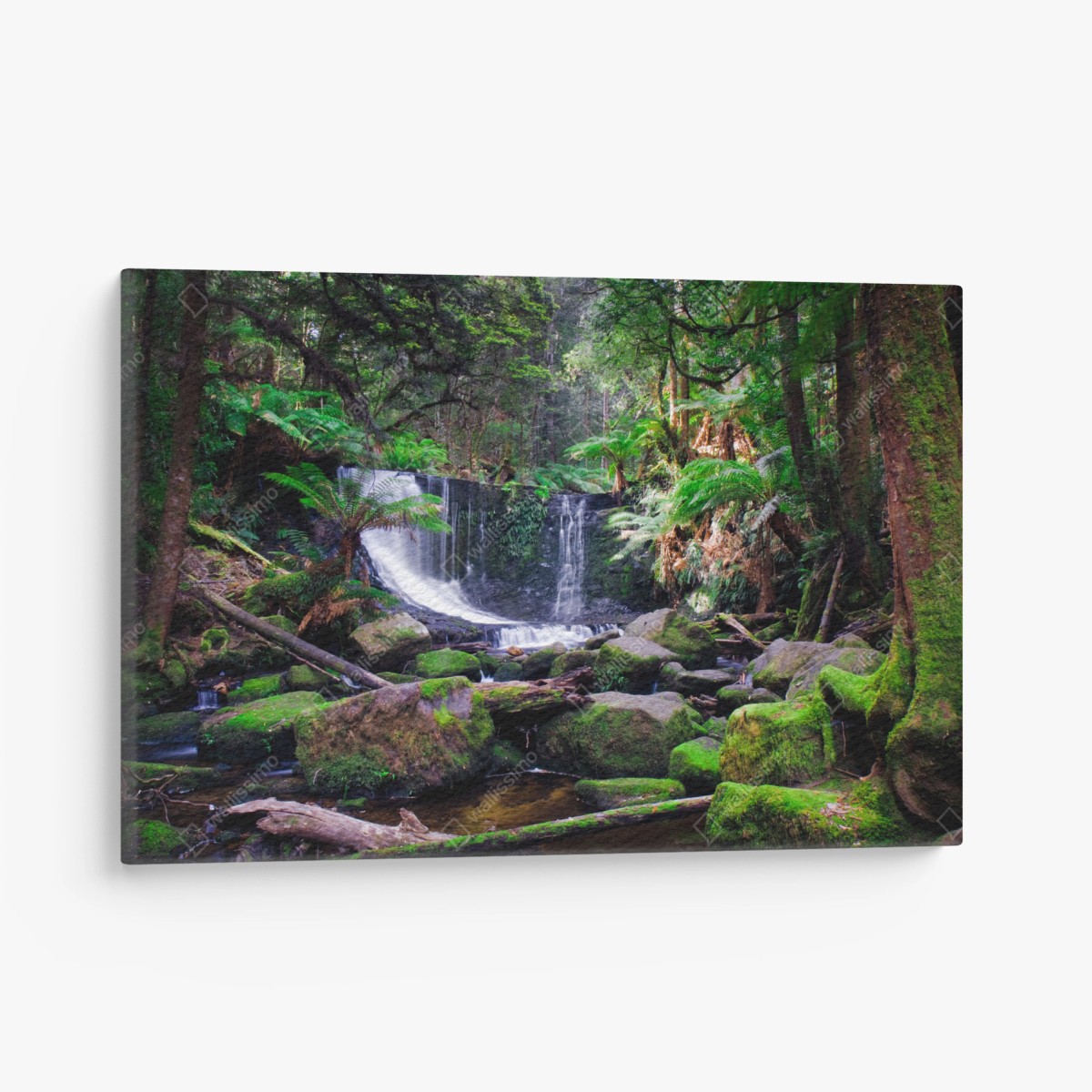 Cuadro en lienzo cascada del bosque esmeralda – Pixers®