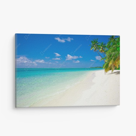 Cuadro en lienzo playa tropical de arena blanca y palmeras – Pixers®