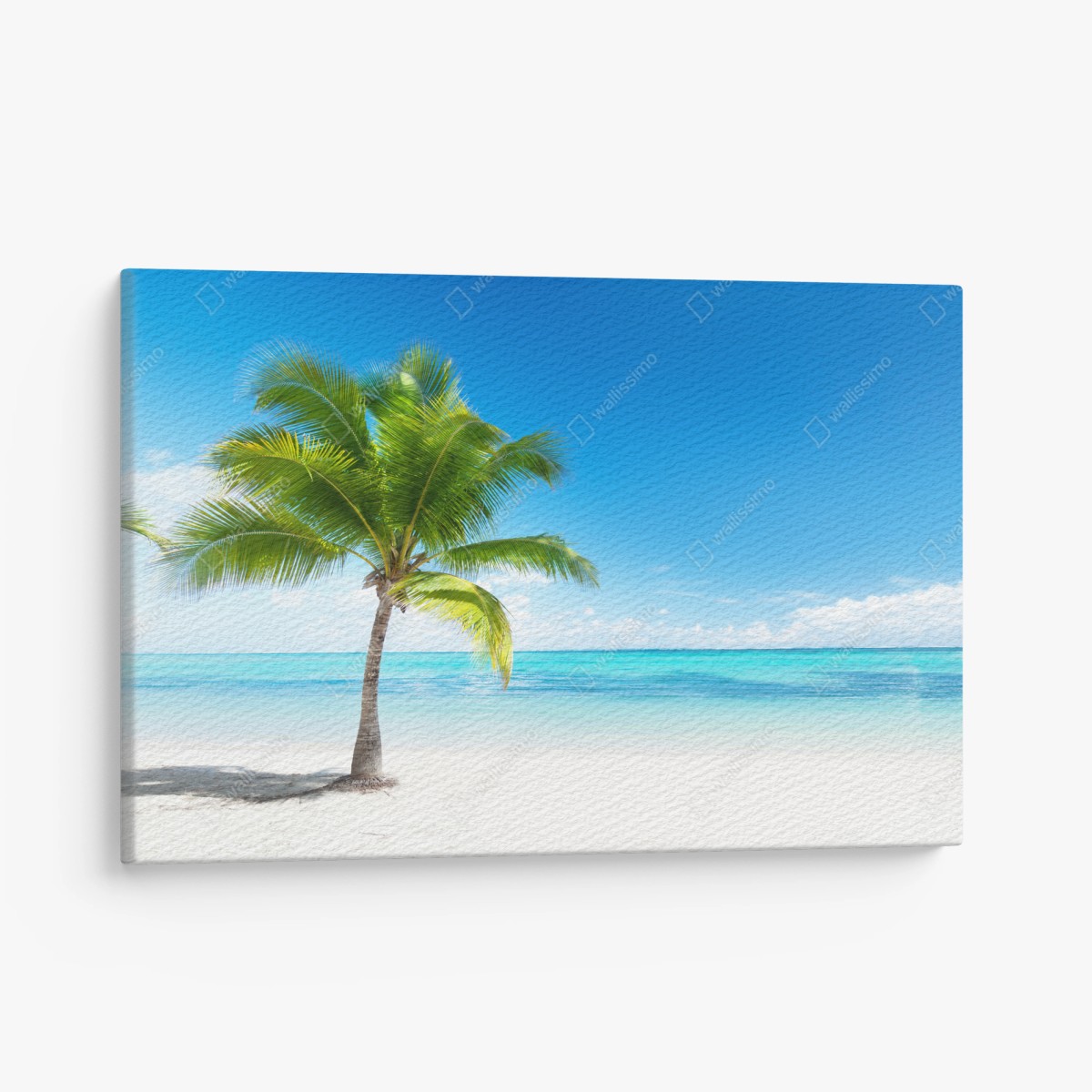 Cuadro en lienzo paraíso tropical con palmera en la playa – Pixers®