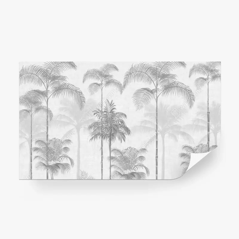 Fotomural PALMA TROPICAL BOTANICA GRIS MODERNO PARA SALON