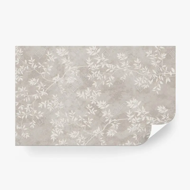 Fotomural HOJA BEIGE BOTÁNICO SUAVE ELEGANTE PARA DORMITORIO