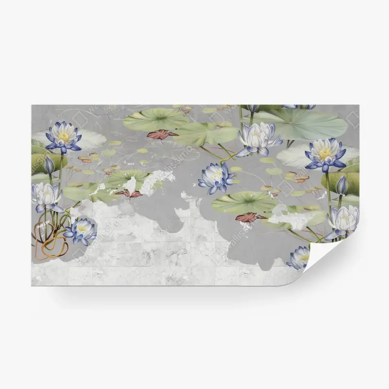 Fotomural LOTO NENUFAR FLORAL BOTANICO ESTANQUE PARA SALON