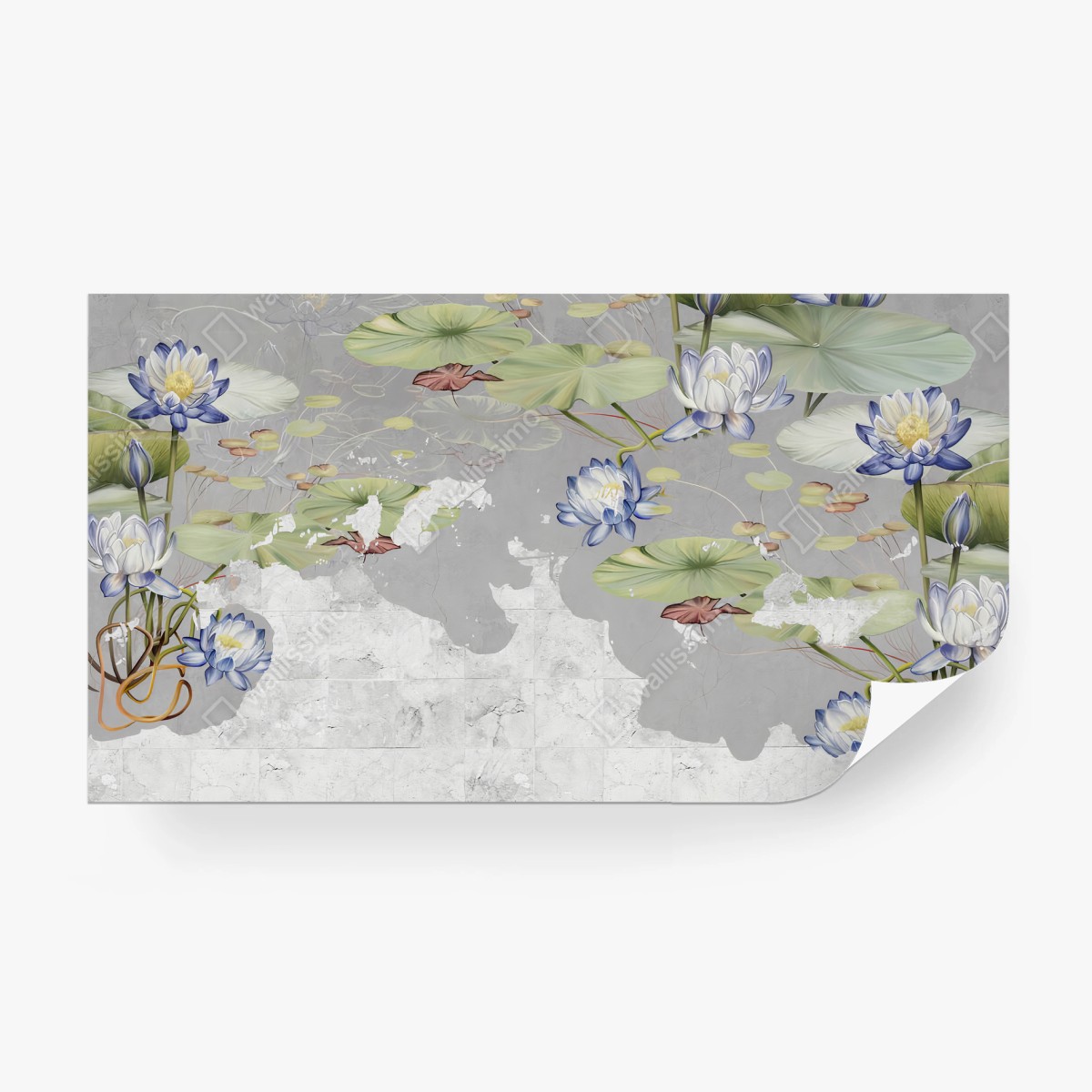 Fotomural LOTO NENUFAR FLORAL BOTANICO ESTANQUE PARA SALON – Pixers®