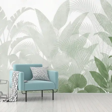 Fotomural HOJAS VERDES PLANTAS NATURAL MOTIVO PARA SALA