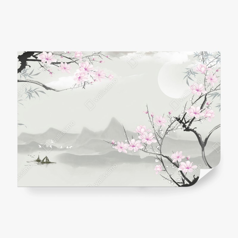 Fotomural FLORES CEREZO ASIA MONTAÑAS SERENO PARA SALÓN