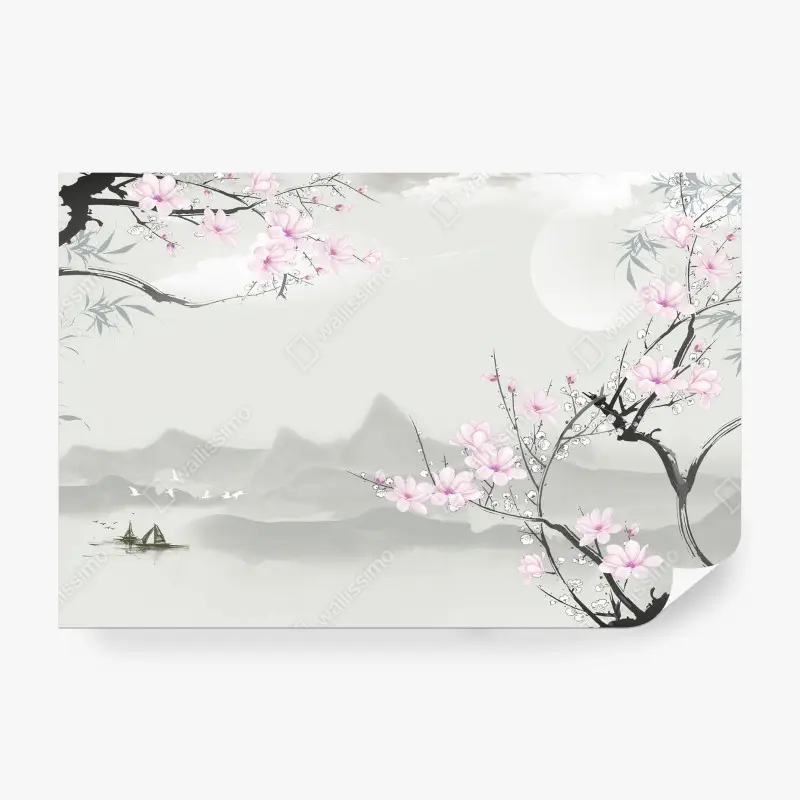 Fotomural FLORES CEREZO ASIA MONTAÑAS SERENO PARA SALÓN