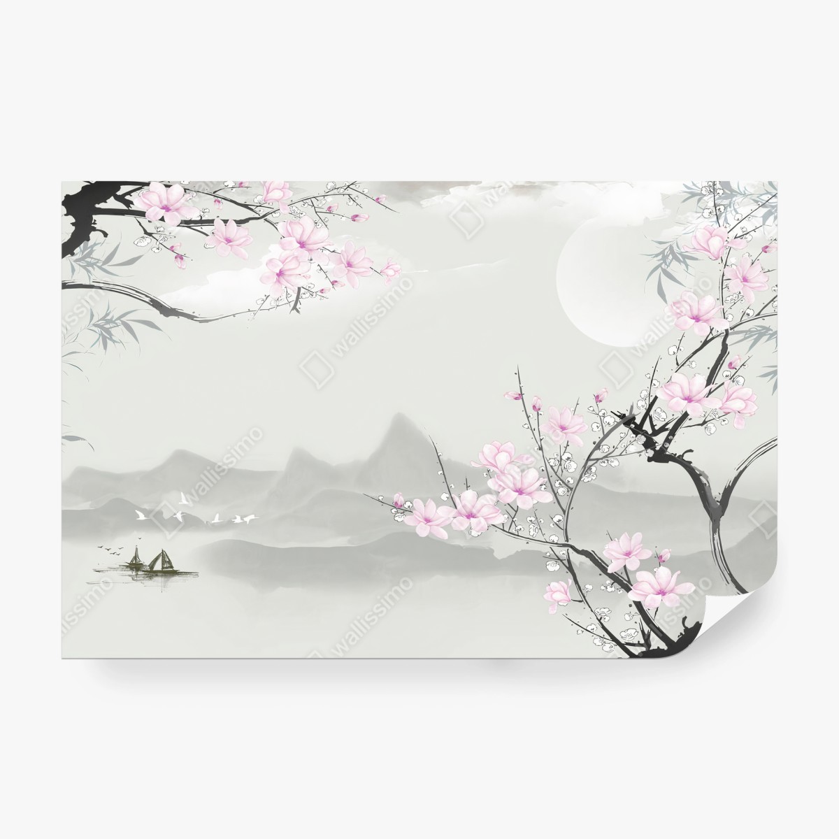 Fotomural FLORES CEREZO ASIA MONTAÑAS SERENO PARA SALÓN – Pixers®