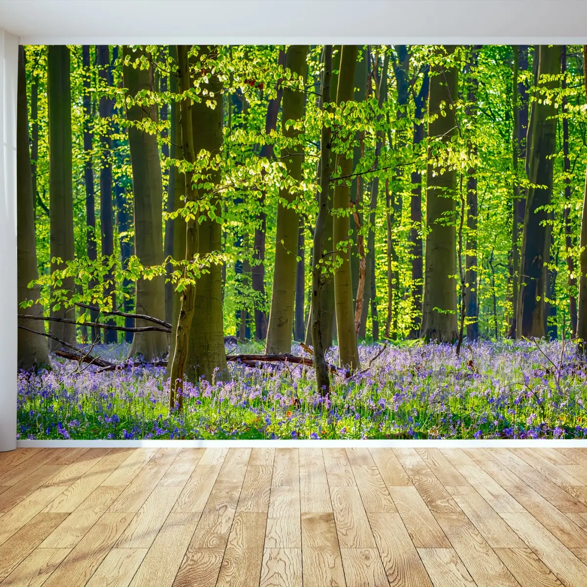Fotomural BOSQUE VERDE ARBOL FLORES PRIMAVERA PARA SALON – Pixers®