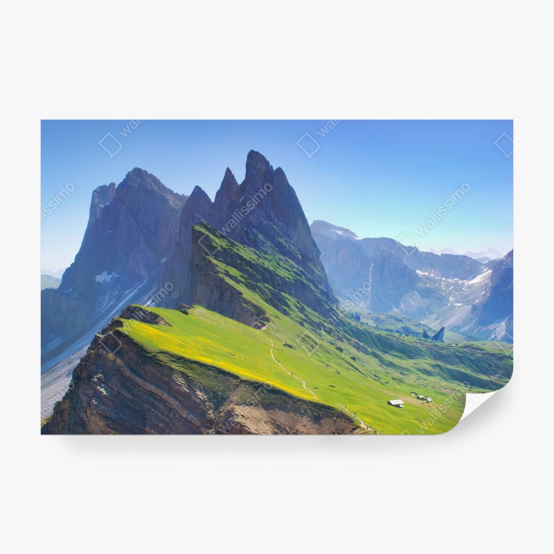 Fotomural ALPES MONTAÑA PAISAJE PRADO CIMA PARA SALÓN
