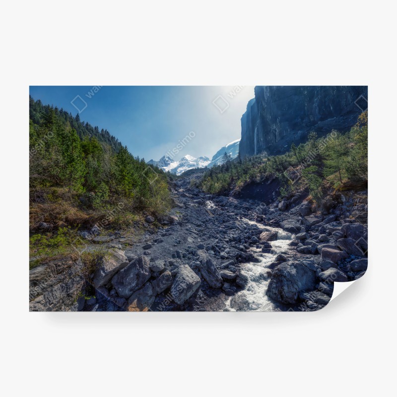 Fotomural ALPES MONTAÑAS RÍO PAISAJE PANORAMA PARA SALÓN