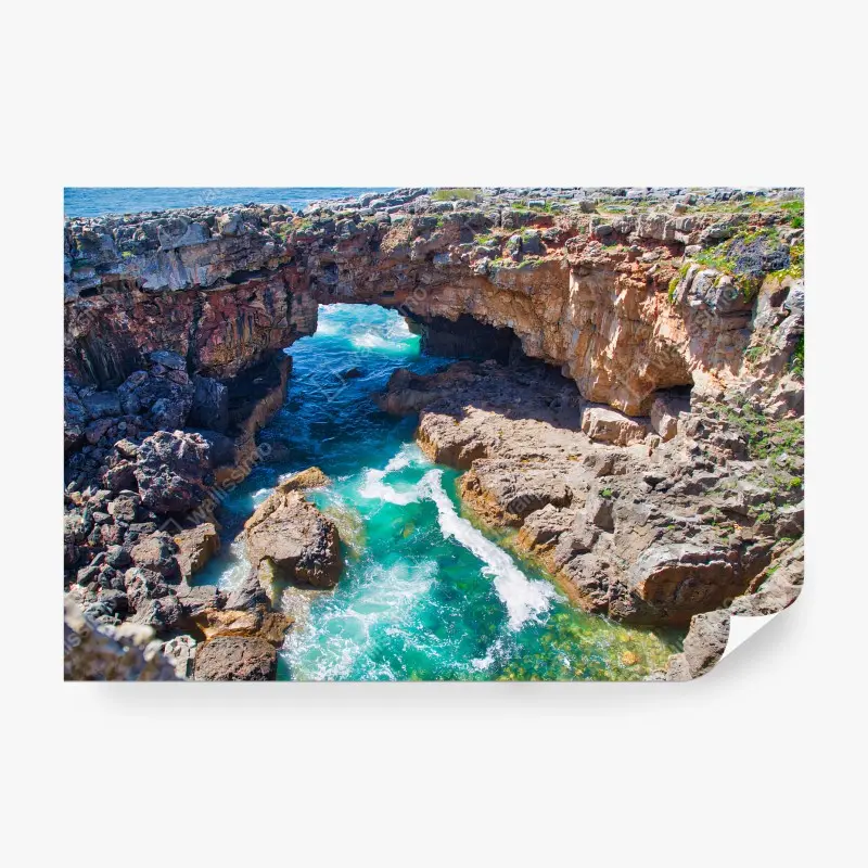 Fotomural MAR ACANTILADOS TURQUESA PORTUGAL ROCA PARA SALÓN