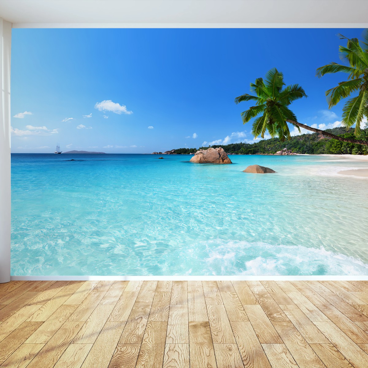 Fotomural TROPICAL PLAYA PALMA MAR PARAISO PARA SALÓN – Pixers®
