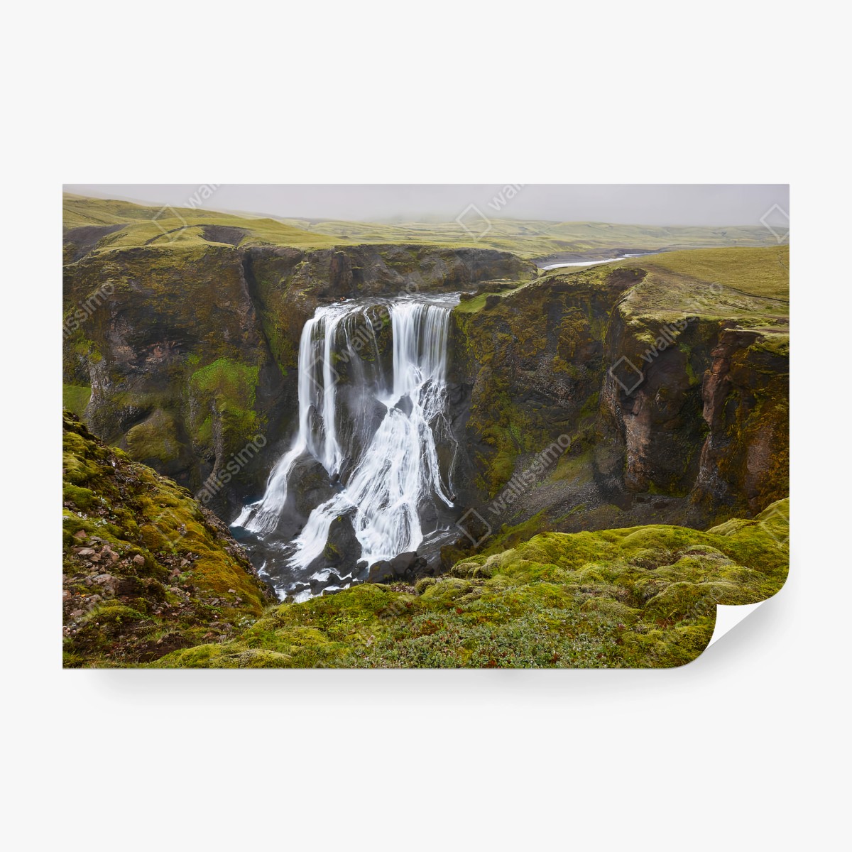 Fotomural CASCADA PAISAJE NATURALEZA MUSGO VERDE PARA SALÓN – Pixers®