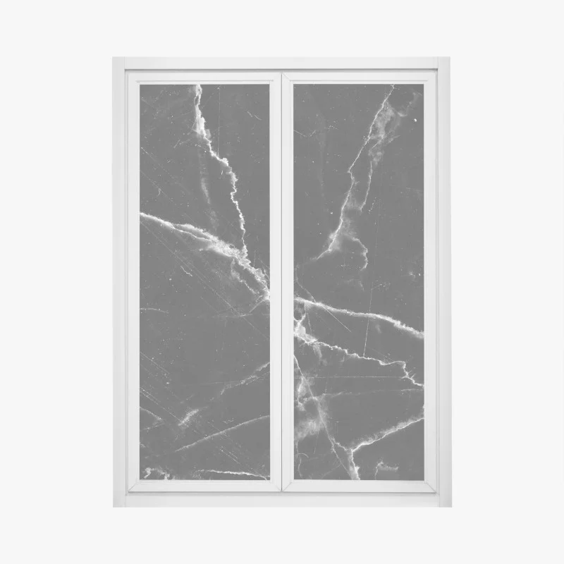 Pegatina para ventana mármol negro con vetas blancas y contraste elegante