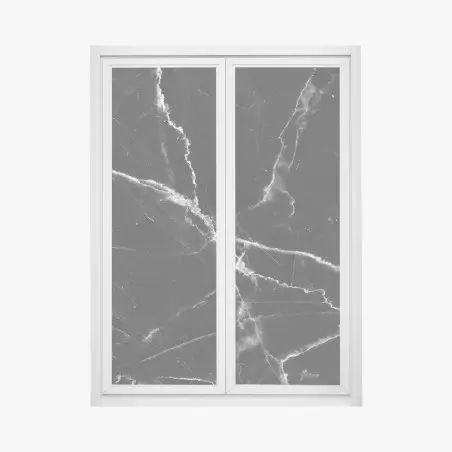 Pegatina para ventana mármol negro con vetas blancas y contraste elegante – Pixers®