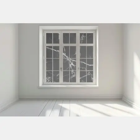 Pegatina para ventana mármol negro con vetas blancas y contraste elegante – Pixers®