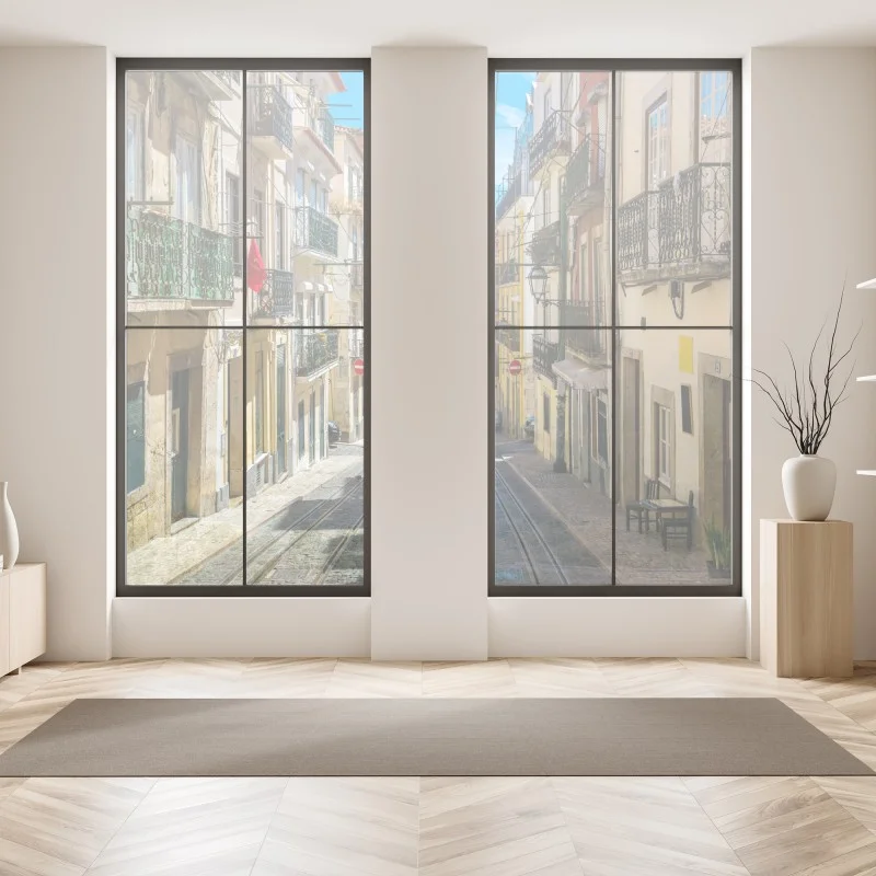 Pegatina para ventana calle empedrada de Lisboa bajo el sol – Pixers®