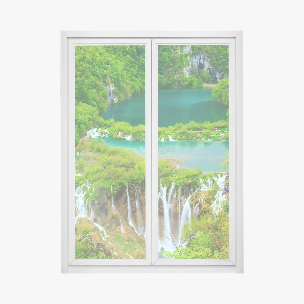 Pegatina para ventana lagos esmeralda y cascadas en bosque exuberante – Pixers® Pegatina para ventana lagos esmeralda y cascadas en bosque exuberante – Pixers®