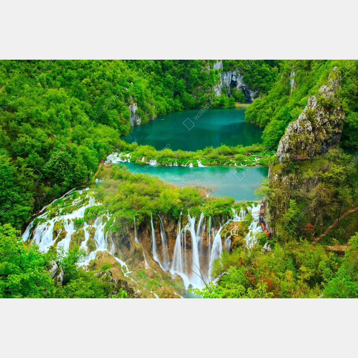 Pegatina para ventana lagos esmeralda y cascadas en bosque exuberante – Pixers® Pegatina para ventana lagos esmeralda y cascadas en bosque exuberante – Pixers®