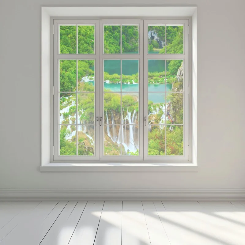 Pegatina para ventana lagos esmeralda y cascadas en bosque exuberante – Pixers® Pegatina para ventana lagos esmeralda y cascadas en bosque exuberante – Pixers®