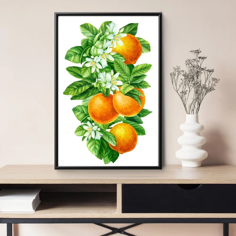 Póster ramas de naranjo con flores en acuarela – Pixers® Póster ramas de naranjo con flores en acuarela – Pixers®
