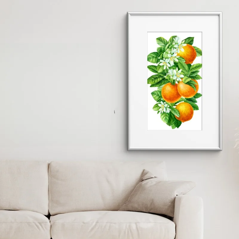 Póster ramas de naranjo con flores en acuarela – Pixers® Póster ramas de naranjo con flores en acuarela – Pixers®