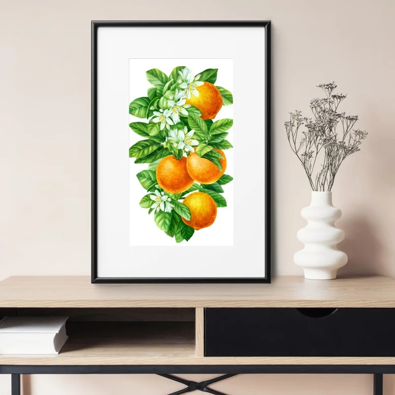 Póster ramas de naranjo con flores en acuarela – Pixers® Póster ramas de naranjo con flores en acuarela – Pixers®